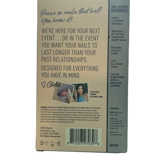 Clutch Nails Starlite Press On Nails 24 Reusable Coffin Long NEW - Picture 4 of 4